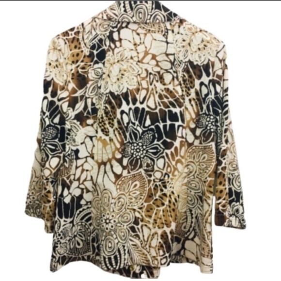 Chico’s Geometric Patterned Relaxed Fit Top Jacket Layering Size 2 Medium 12 - Picture 2 of 4